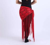 Ropa de baile de mezclilla hecha a mano para mujer, borla, cinturón de crochet triangular, danza del vientre, pañuelo de cadera ENCE - details 1