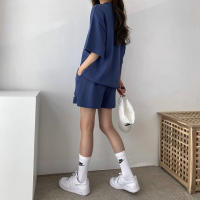 Traje deportivo de mujer con cremallera de color sólido, verano 2025, nuevo, holgado, delgado, top y pantalones cortos casuales de dos piezas. - details 16