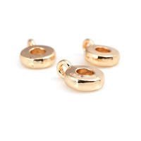 Círculo redondo de latón de Color dorado de 18K, pulseras con agujeros grandes, collares de cuentas, colgantes, conectores, suministros para fabricación de joyas - details 64