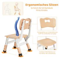 Juego de mesa y 2 sillas para niños, muebles de grupo para asientos infantiles, altura ajustable - details 13