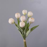 Ramas de tulipán artificiales de 7 cabezas, flor de tulipán de seda hecha a mano de tacto Real, flores falsas realistas, decoración del banquete de boda - details 1