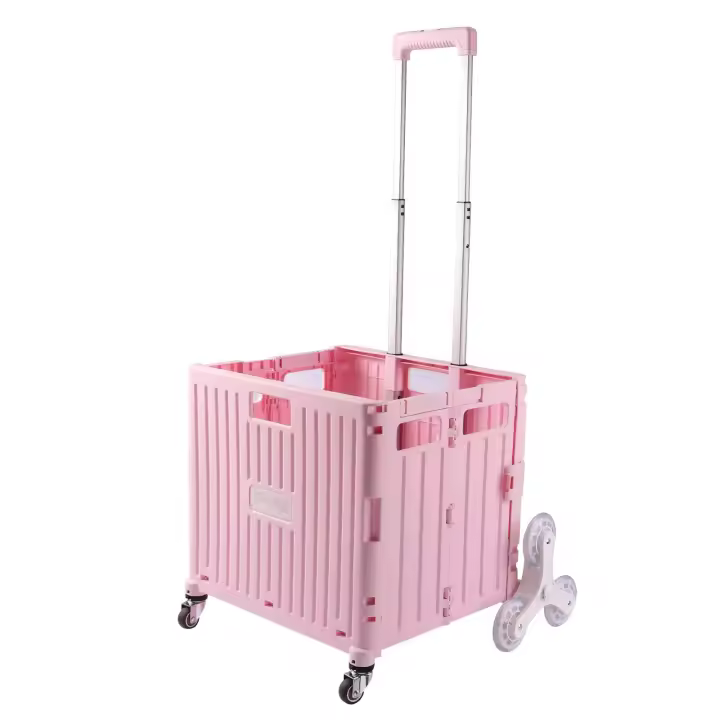 Carro de equipaje plegable portátil de plástico plegable N-roll de embalaje de rueda de oruga de escalera - 1