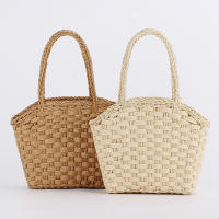Bolso de playa sencillo, bolso tejido de cuerda de papel hecho a mano, versátil para viajes y vacaciones - details 1