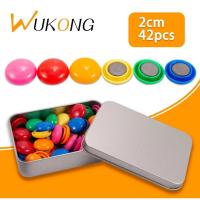 42 piezas nevera imán, imanes pequeños para pizarra blanca en 6 colores, pizarra blanca, aula, oficina, taquillas Ø 20 mm, 8 mm de grosor - details 1
