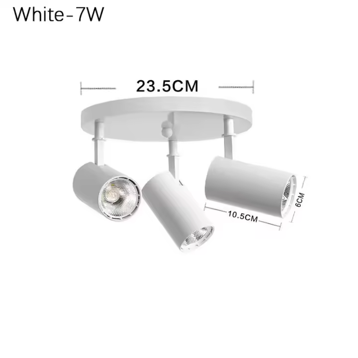 Lámpara LED de techo de 3 lámparas, color blanco mate, montaje empotrado para interiores, accesorio de foco direccional ajustable, cerca del techo para pasillo de cocina, kit de lámpara de pista LED moderna - 1