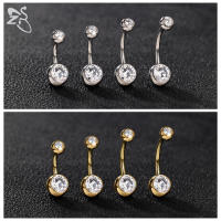 ZS 1 PC G23 Anillo de ombligo de acero de titanio para mujer CZ Crystal Internally Threaded Navel Barbell Stud Barra larga Piercing corporal - details 5