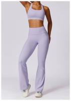 Conjunto de Yoga Naranja para Mujeres Traje de Gimnasio Fitness de Dos Piezas Pantalones Anchos y Sujetador Deportivo Material de Nylon Adecuado para Primavera/Verano - details 11