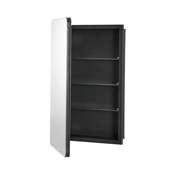 SucceBuy Botiquín, 16.5 x 27.5 pulgadas, para baño, con espejo y estantes ajustables - 1