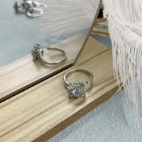 Anillo giratorio de flor de molino de viento con copos de nieve de circonio de cristal a la moda para mujeres y niñas, joyería para fiesta, regalo antiestrés - details 2