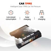 Sistema de monitoreo de neumáticos inalámbrico Solar TPMS LCD alarma de presión de neumáticos de coche advertencia de temperatura con 4 sensores - details 0