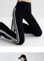 Pantalones de tiburón a rayas para mujer, estilo exquisito, cintura alta, levantamiento de cadera, entrenamiento, correr, yoga ajustados - details 2