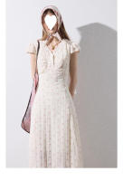 Vestido floral del sur de Francia, estilo de vacaciones de verano en el campo para mujer, mono de manga corta, falda larga con tirantes - details 20