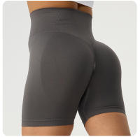 Pantalones cortos de yoga para levantamiento de glúteos para mujer, cintura alta, control de barriga, fruncidos - details 1