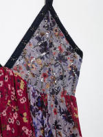 Vestido Elegante de Verano sin Mangas OUWU Estilo de Vacaciones con Estampado, Cuello en V, Ajuste Aretes - details 4