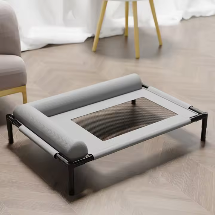 Camas elevadas de malla para mascotas, transpirables, extraíbles, con almohada, cama refrescante para perros, cama para gatos, para tomar el sol en el patio. - 1