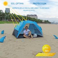 Tienda de Playa Grande para 4 Personas Refugio Solar Protector UV Ideal para Jardín, Parque, Barbacoa, Patio, Pesca - details 7
