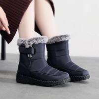 Botas impermeables de nieve de algodón de tubo nuevo High 2025 para mujer, zapatos casuales - details 2