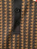 Camiseta de pata de gallo para hombre, Polo de manga corta con botones de bloque de Color - details 9
