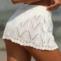 Mujeres Crochet Beach Bikini Cover Up Verano Cordón Cintura alta Faldas de punto Ropa de playa Pareo Traje de baño - details 1