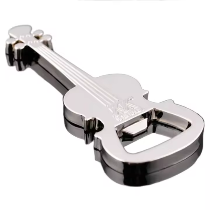 Kirsite-abrebotellas de cerveza con forma de guitarra portátil, abridor de botellas de Metal, instrumento Musical creativo - 1