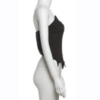 BUNO- Mini traje de falda por encima de la rodilla de calle alta para chica, sólido ajustado, falda halter sin espalda. - details 11
