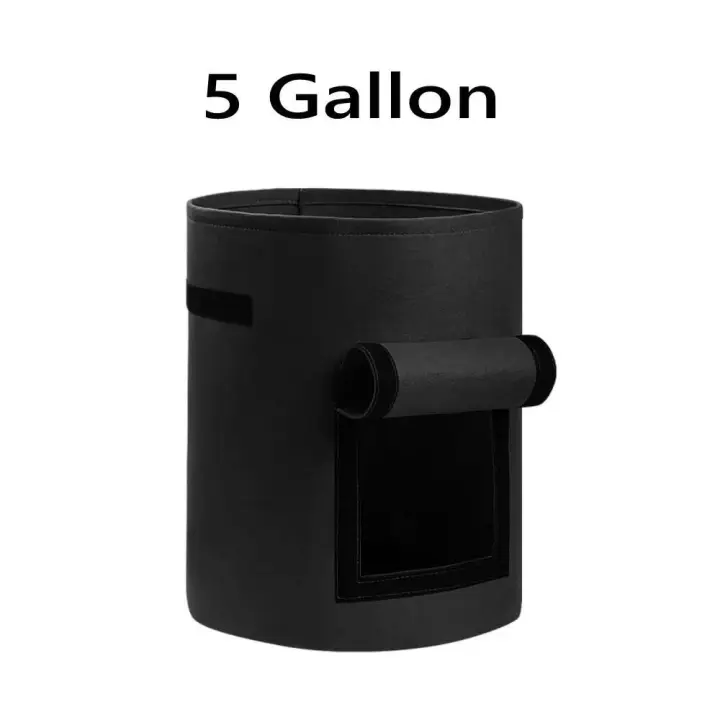 Bolsa para cultivo de patatas de 5/7/10 galones, dos ventanas abatibles hacia arriba, tela ventilada duradera ETA con asas para jardín y plantas - 1