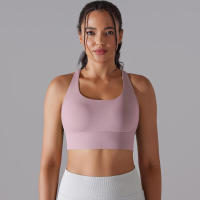 Sujetador de yoga para mujer, ropa interior que absorbe los golpes, correas cruzadas para los hombros, top corto Fiess, deportes a prueba de golpes - details 13