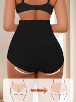 Braguitas de yoga sin costuras de cintura alta para mujer, control del abdomen, diseño minimalista de color sólido, adecuadas para fitness y ropa informal. - details 2