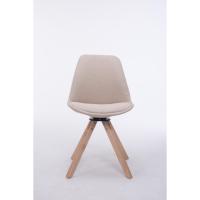 Tapizada En Tela & con Base De Madera I Silla De Comedor Giratoria & En Estilo Nórdico, Color:Crema, - details 1