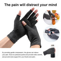 Guantes de cobre de compresión para artritis, guantes de cobre sin dedos para escritura por computadora y trabajo diario, alivio del dolor de manos y soporte - details 27
