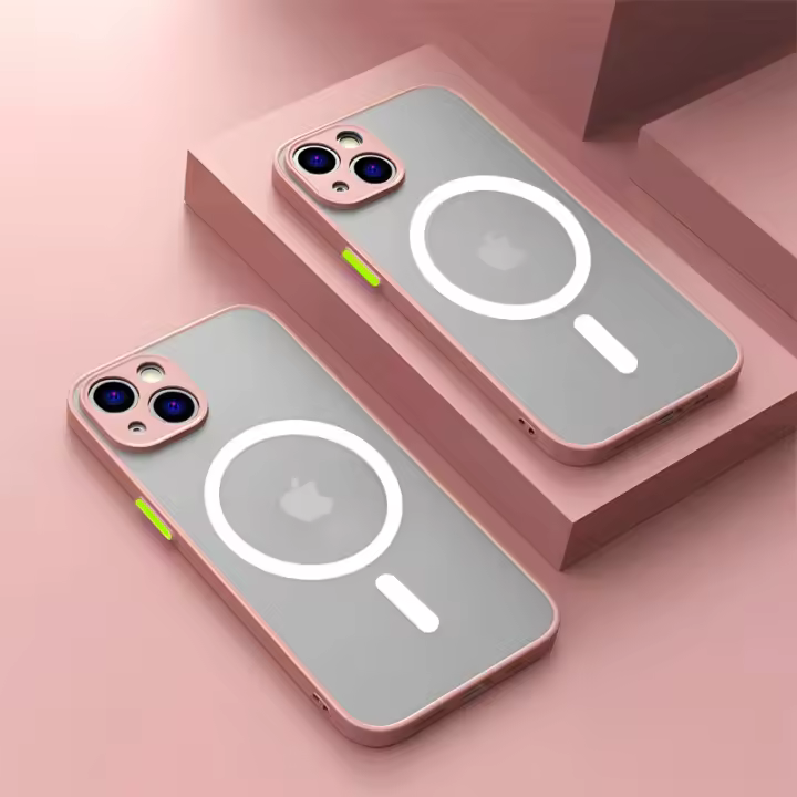 Funda de lujo mate para iPhone Carga inalámbrica magnética Protección suave - 1