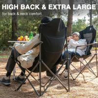 Silla de Camping Alta de 150kg Plegable, Resistente, Silla de Jardín con Bolsillo y Vasos - details 4