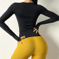 Camiseta de Yoga con almohadilla interior para mujer, Top de manga larga para culturismo y Yoga, ropa deportiva de ajuste seco, ropa deportiva para gimnasio, Top de entrenamiento - details 4