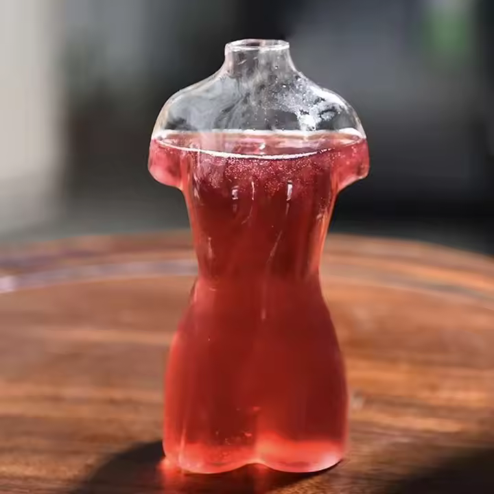Cerveza Mujer Body Art Glass Bubble Tail Bar Copa de vino tinto personalizada - 1