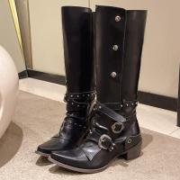 Botas de caballero para mujer, zapatos largos informales - details 1