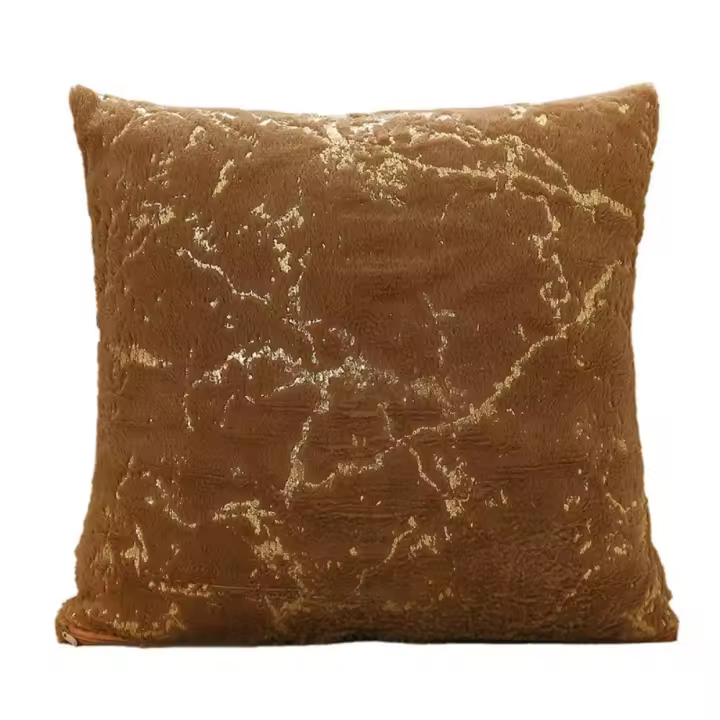 Funda de almohada de felpa con vena de mármol geométrico, cojín agradable a la piel, funda de almohada de imitación, cuadrado de estilo nórdico - 1
