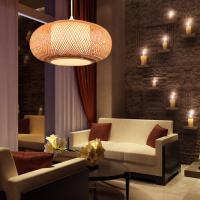 Lámpara colgante de ratán, luz de techo de bambú tejido, luz de comedor Zen japonesa - details 1