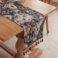 Mantel Individual Jacquard con Flores y Flecos Estilo Bohemio Vintage para Decoración de Mesa - details 8