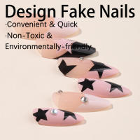 Uñas suaves con estampado de estrellas, uñas postizas cómodas y no divididas, salón de uñas para mujeres y niñas - details 1