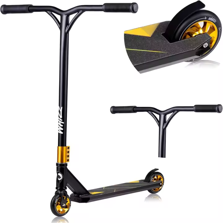 Whizz patinetes para niños, Stunt Scooter, de Acrobacias, Freestyle, Ruedas de 110 mm, Ligero, Freno de Guardabarros Trasero, Cubierta de Aluminio, Manillar de Tubo en T Ancho - 1