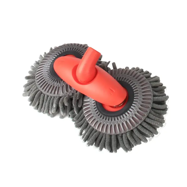 Mopa de Espuma de Lavado de Coche de Doble Cabeza Cepillo de Chenilla para Limpieza de Techo y Ventanas Equipo de Limpieza de Lavandería de Telescópico de Tres Secciones - 1