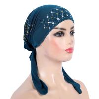 H089 turbante de moda hijab con lentejuelas doradas, pañuelo hijab musulmán, pañuelo islámico, sombrero amira, para colocar en la cabeza. - details 5