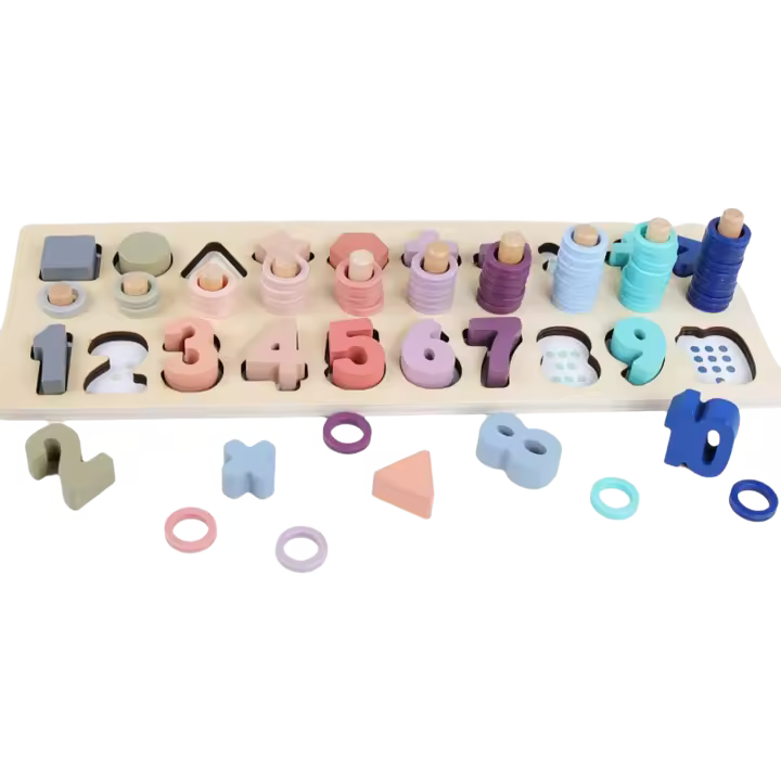 Juguetes de Madera Montessori Juego de Apilamiento de Formas para Niños Pequeños - 1