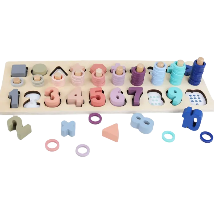 Juguetes de Madera Montessori Juego de Apilamiento de Formas para Niños Pequeños - 1