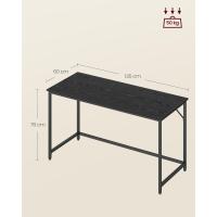 Mesa Oficina Pequeña y Estación Trabajo, Mesa para Teletrabajo, Estudio, Dormitorio, 50 x 100 x 76 cm, Estilo Industrial, Estructura Metal, Marrón Rústico y Negro Tinta LWD41X - details 86