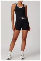 Conjunto deportivo cruzado de cintura alta para mujer, traje corto sin espalda, ajustado, desnudo, para Yoga, correr, Fitness - details 15