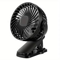 Ventilador portátil con Clip, recargable por USB enfriador de aire, 3 velocidades, para mesa y Escritorio - details 0