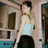 BUNO-Tops cortos azules sin mangas para mujer, camiseta sin mangas informal ajustada, ropa de calle estética Vintage Y2K, 2025 - details 9
