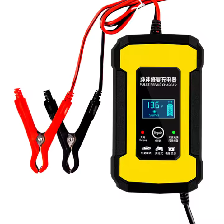 Cargador de batería de coche reparación automática de batería de pulso de 12V/6A con pantalla LCD para motocicleta automática de Gel AGM de plomo-ácido SLA de 2Ah-100Ah - 1