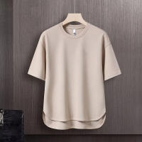 Conjunto De Verano Para Hombre Con Camiseta Y Pantalones Cortos De Algodón Transpirable Color Sólido Talla Grande Moda Casual - details 10